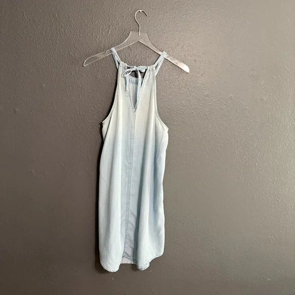 Anthropologie Cloth & Stone High-Tide Chambray Halter Dress Size M - Picture 4 of 6